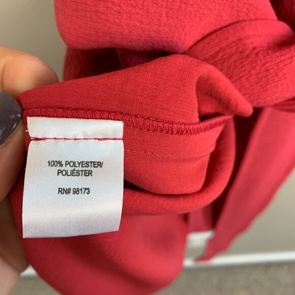 W by Worth Rose Crinkle Crepe Wrap Tea Length Work - Picture 6 of 7